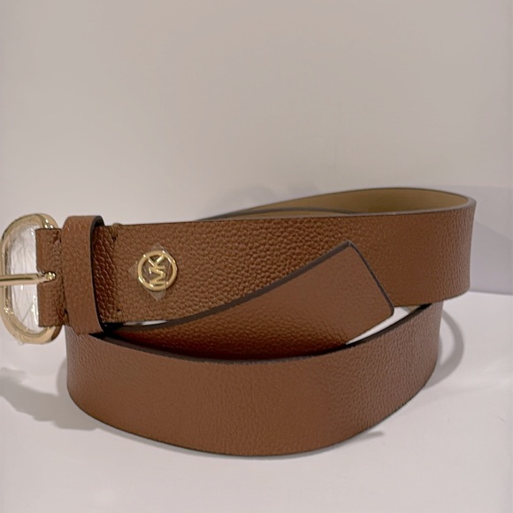 NWT Michael Kors Brown Pebbled Leather Belt (size medium) - Picture 3 of 9